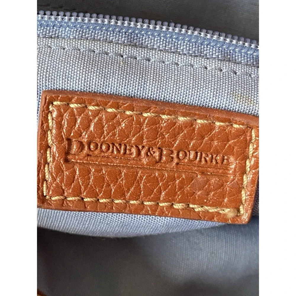 Vtg DOONEY & BOURKE Beige/Tan‎ SIGNATURE JACQUARD Canvas/Leather SATCHEL